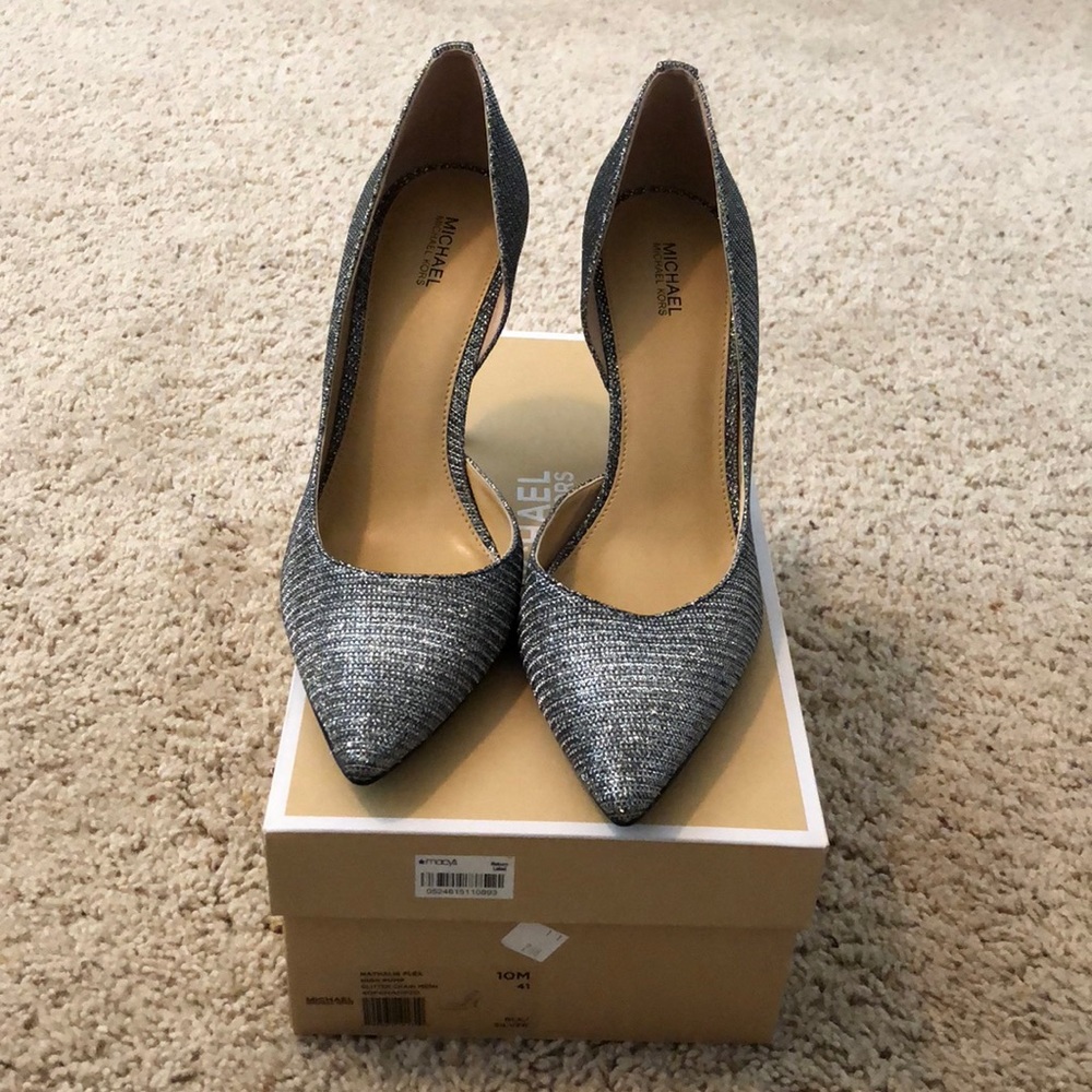 Michael Kors silver heels size 10